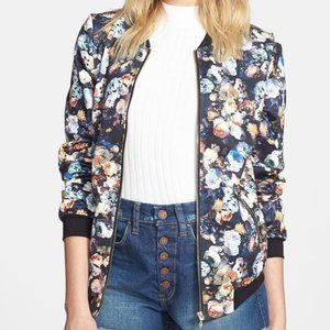 Lark Floral Satin Bomber Jacket - Sweatshirt